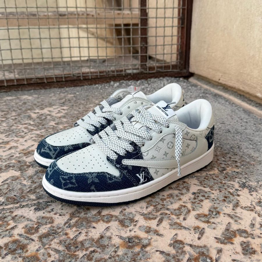 نایک ایر جردن ۱ لو تراویس لوییزویتون Nike Air Jordan 1 Low Travis Scot Louis Vuitton