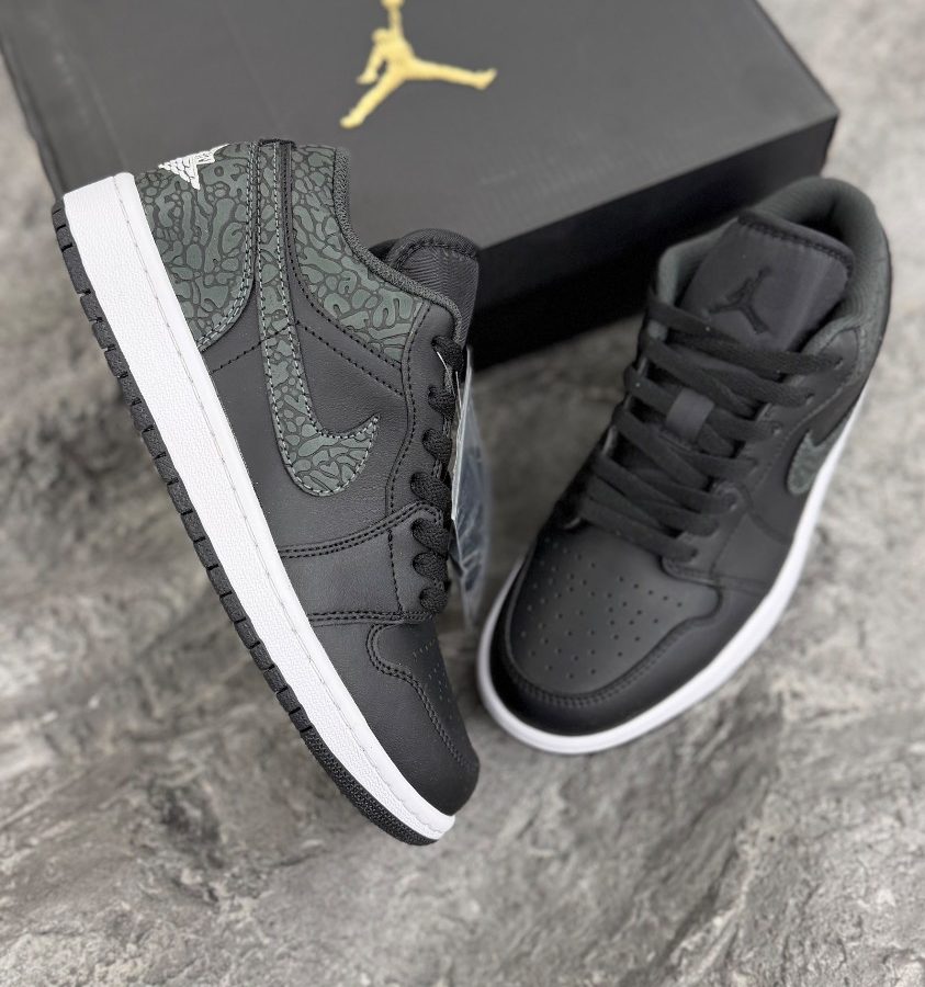 نایک ایر جردن ۱ لو الفنت مشکی Nike Air Jordan 1 Low Elephant Black